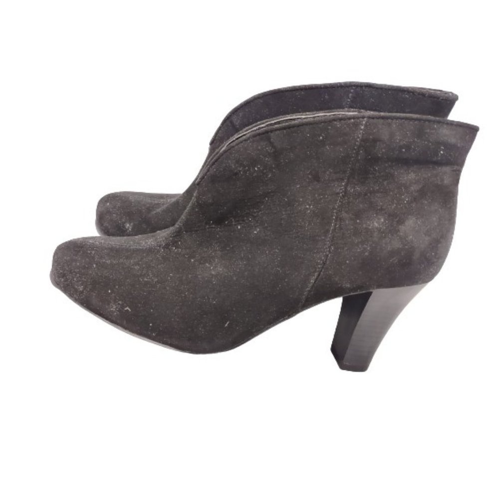 A2 By Aerosoles Heelrest Womens Gold Role Black Fabric Ankle Booties Size 9.5 W